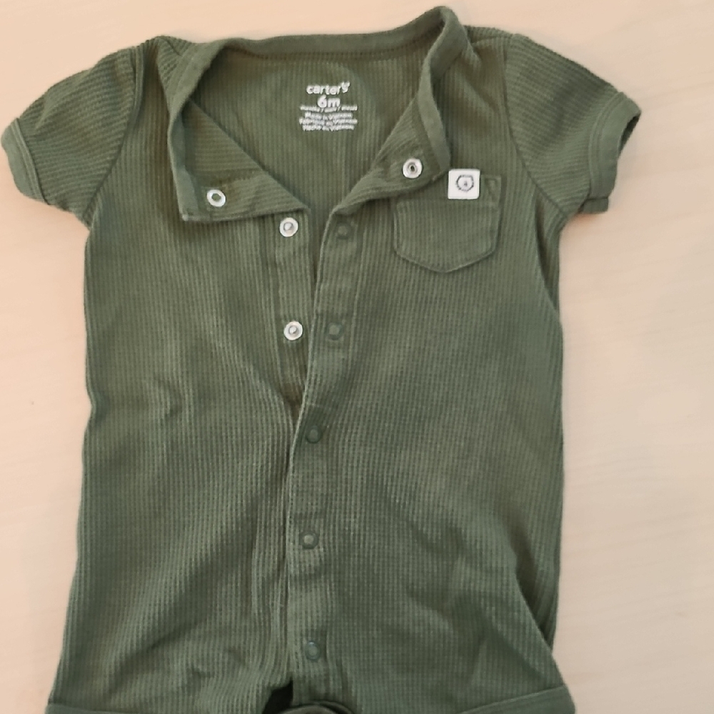 Green Ribbed Baby Onesie